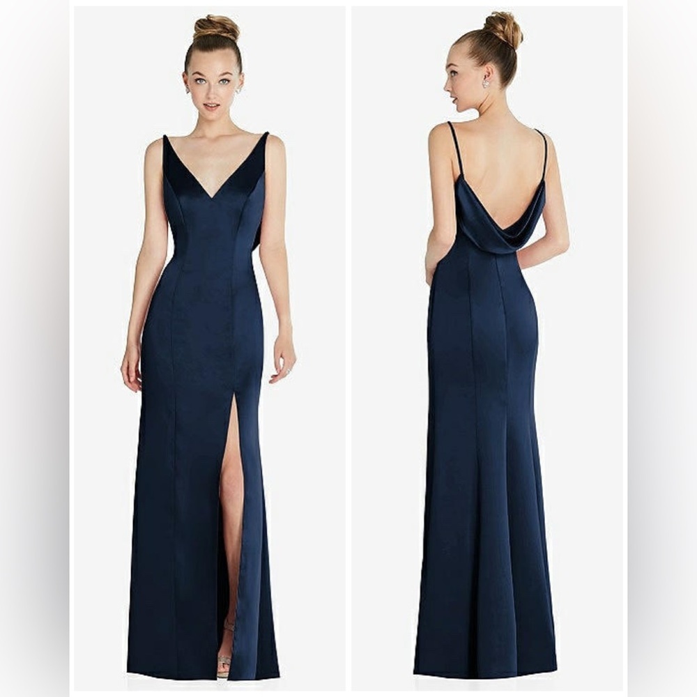 Dessy Collection Navy Blue Floor Length Dress